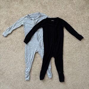 Little Sleepies - Grey and Black Bamboo Pajama Set (6-12 months)